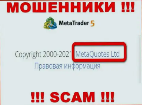 MetaQuotes Ltd - это организация, которая владеет ворюгами MT5