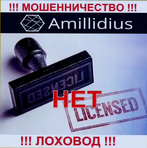 Лицензию Амиллидиус не получали, поскольку жуликам она не нужна, ОСТОРОЖНО !!!