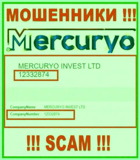 Номер регистрации незаконно действующей конторы Mercuryo Co: 12332874