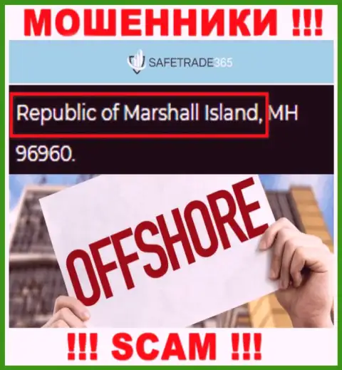 Маршалловы острова - оффшорное место регистрации мошенников СейфТрейд365, приведенное на их web-сервисе