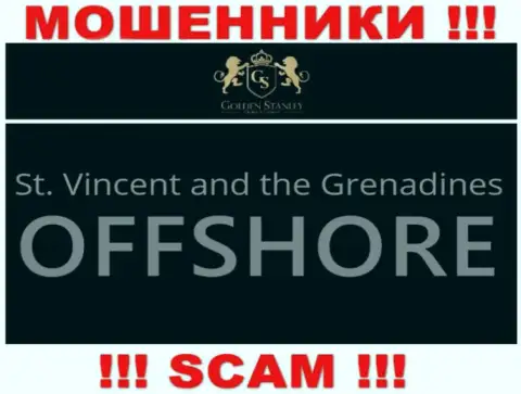 Регистрация ГолденСтэнли Ком на территории St. Vincent and the Grenadines, помогает оставлять без денег лохов