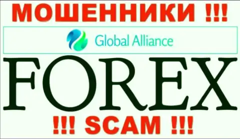 Сфера деятельности интернет мошенников Global Alliance - это ФОРЕКС, но знайте это кидалово !!!