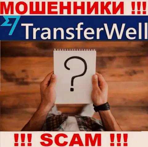 О лицах, которые управляют организацией TransferWell абсолютно ничего не известно