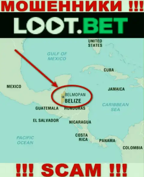 Избегайте совместной работы с лохотронщиками ЛоотБет, Belize - их офшорное место регистрации