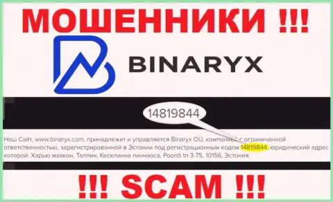 Binaryx Com не скрыли рег. номер: 14819844, да и для чего, сливать клиентов номер регистрации не препятствует