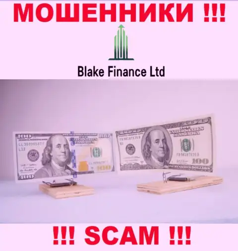 В дилинговой конторе Blake Finance Ltd заставляют заплатить дополнительно налоговые сборы за возврат денежных средств - не делайте этого