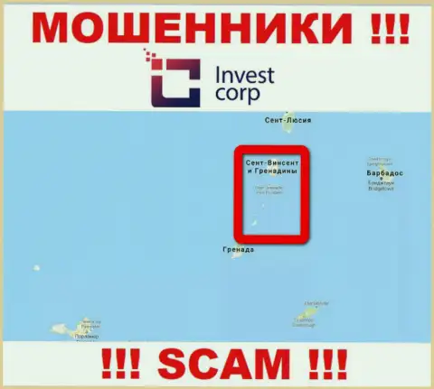 Мошенники InvestCorp базируются на оффшорной территории - St. Vincent and the Grenadines