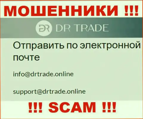 Не пишите сообщение на адрес электронной почты мошенников DRTrade Online, представленный на их сайте в разделе контактной информации - это слишком рискованно