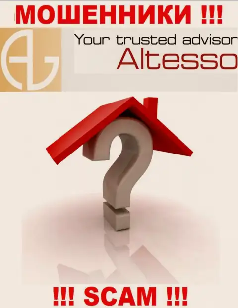AlTesso Com у себя на web-сайте не представили данные о официальном адресе регистрации - разводят
