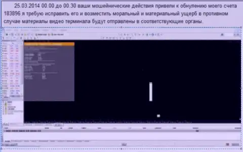 Скрин экрана с фактом аннуляции счета в GrandCapital Net