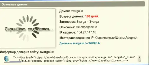 Возраст доменного имени Форекс брокерской конторы Сварга, согласно информации, полученной на ресурсе doverievseti rf